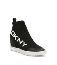 DKNY Black Catelin Wedge Sneakers