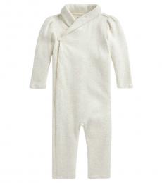 Baby Boys Oatmeal French-Rib Cotton Coverall