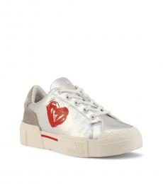 Love Moschino Grey Heart Print Sneakers