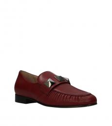 Valentino Garavani Red Ruby Leather Loafers