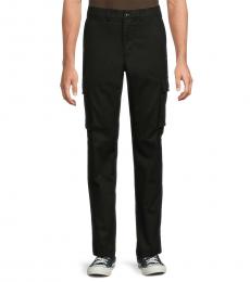Karl Lagerfeld Black Solid Cargo Pants