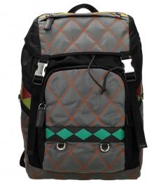 Prada Grey Quilted Large Backpack