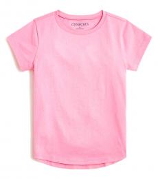 J.Crew Girls Pink Shirttail Hem T-Shirt