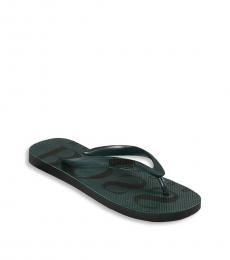 Hugo Boss Dark Green Wave Beach Pool Flip Flops