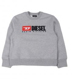 Diesel Little Boys Grey Crew Neck Sweatshirt
