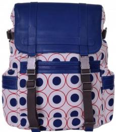 Dolce & Gabbana White Blue Printed Large Backpack