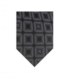 Roberto Cavalli Grey Geometric Square Tie