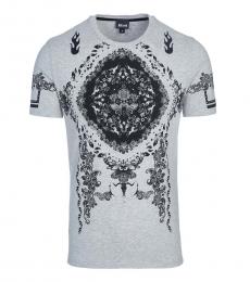 Just Cavalli Light Grey Graphic Print T-Shirt