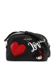 Love Moschino Black Love Heart Medium Crossbody
