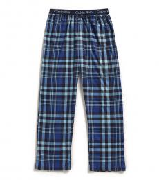 Calvin Klein Boys Bold Plaid Blue Lounge Pants