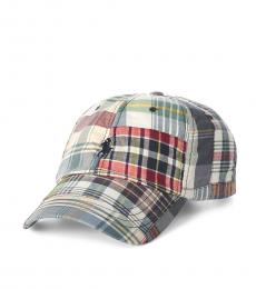 Ralph Lauren Red Patchwork Madras Ball Cap
