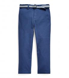 Ralph Lauren Boys Light Navy Belted Stretch Skinny Chinos