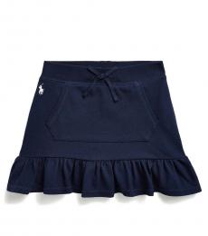 Ralph Lauren Little Girls French Navy Ruffled Scooter Skirt