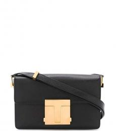 Tom Ford Black Shiny Grained Medium Crossbody