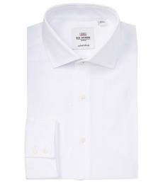 Ben Sherman White Dobby Tailored Slim Fit Dress Shirt