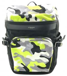 Michael Kors Black Neon Yellow Kent Cycling Large Backpack
