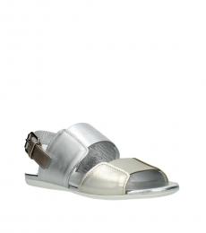 Silver Front Logo Sandals