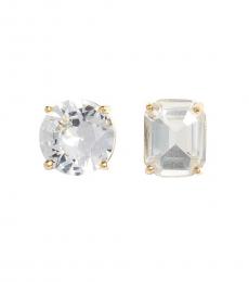 Clear Crystal Mismatched Stud Earrings