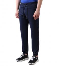 Navy Blue  Stretchy Cotton Joggers