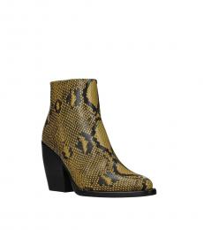Chloe Beige Snake Print Leather Boots