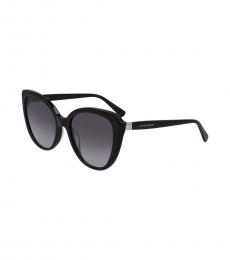 Longchamp Black Grey Gradient Cat Eye Sunglasses