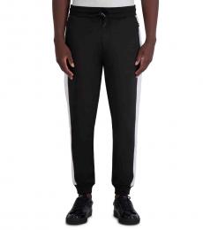 Karl Lagerfeld Black Contrast Striped Track Pants