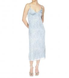 Michael Kors Light Blue Tonal Print Slip Dress