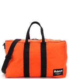 Orange Solid Large Duffle Bag