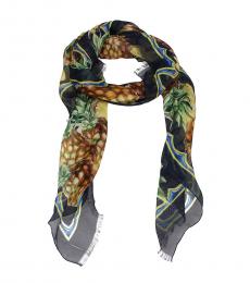 Dolce & Gabbana Multi Color Pineapple Print Scarf