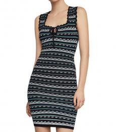 BCBGMaxazria Black Dotted Stripe Bodycon Dress