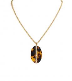 Ralph Lauren Gold-Tortoise Oval Pendant Necklace