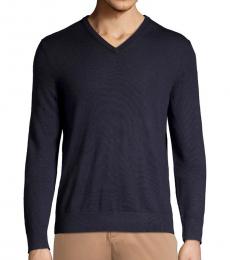 Calvin Klein Medium Purple Merino V-Neck Sweater