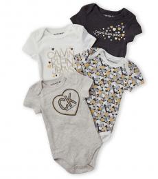 Calvin Klein 4 Piece Bodysuit Set (Baby Girls)