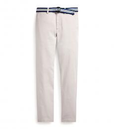 Ralph Lauren Boys Light Smoke Belted Stretch Skinny Chinos