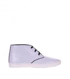 White Polka Dot High Sneakers