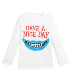 Stella McCartney Little Boys White Graphic Print T-Shirt