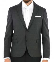 Neil Barrett Dark Grey Single Breast Slim Fit Blazer