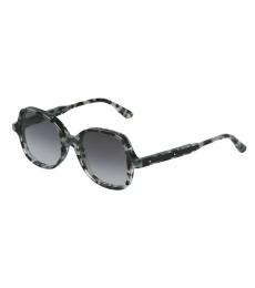 Bottega Veneta Havana Grey Oversized Round Sunglasses