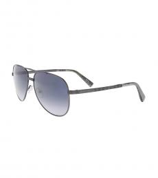 Ermenegildo Zegna Grey Havana Aviator Sunglasses