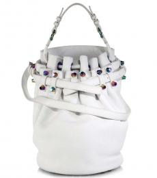 Alexander Wang White Studded Large Bucket Bag