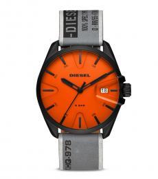Orange Dial Grey Strap Watch