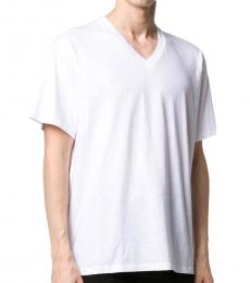 White Easy Fit V-Neck T-Shirt