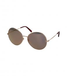 Rose Gold Metallic Oval Sunglasses