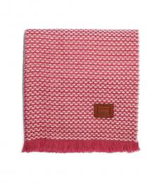 Coach Red Textured Blanket Scarf