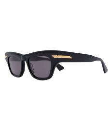 Bottega Veneta Black Rectangle-Frame Tinted Sunglasses