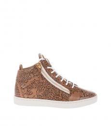 Dsquared2 Brown Printed Mid-Top Sneakers