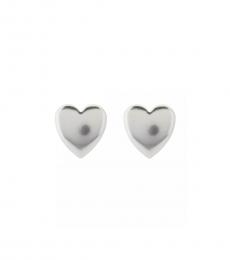 Lucky Brand Silver Heart Stud Earrings