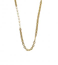 Golden Pearl Chain Necklace