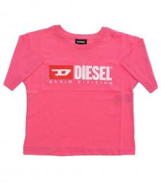 Girls Pink Crewneck T-Shirt