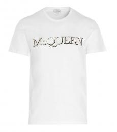 Alexander McQueen White Dimention Logo T-Shirt